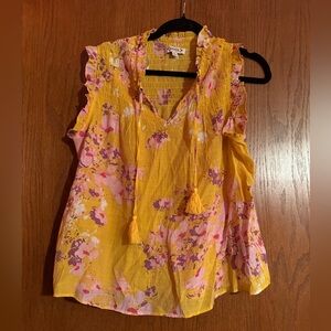 Floral Yellow and Pink Women's Top